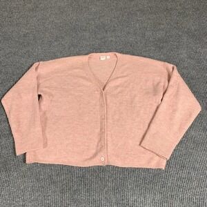 Gap Sweater Womens Large Pink Cardigan Cropped Lightweight Comfort Long Sleeve‎